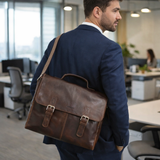 Pierre Cardin Leather Laptop Messenger Bag