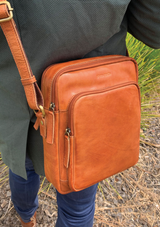 Pierre Cardin Rustic Leather Cross- Body Bags