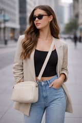 Milleni Nappa Leather Oblong Shoulder Bag