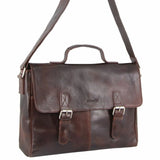 Pierre Cardin Leather Laptop Messenger Bag