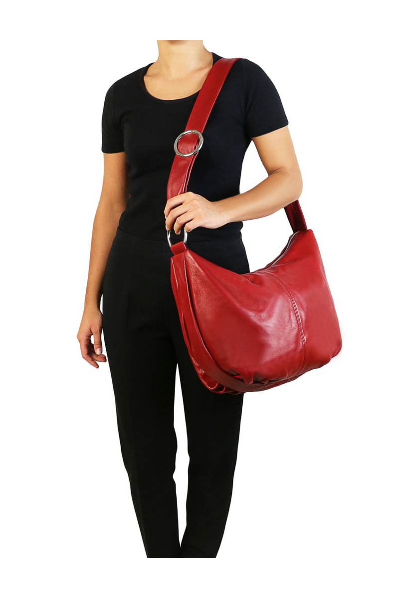 Yvette Leather Hobo Bag