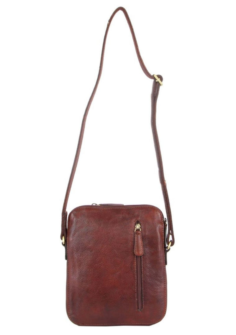 Rustic Leather Cross- Body Bag